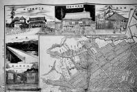 最近実測仙台市街全図　銅版印刷64×47㎝折目少痛　名所19齣入　佐勘書店　明治33年