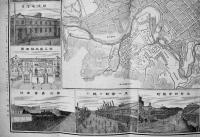 最近実測仙台市街全図　銅版印刷64×47㎝折目少痛　名所19齣入　佐勘書店　明治33年