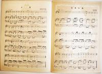 青い鳥楽譜第80篇「夕焼/涼風小風」表紙・やすし画/北原白秋詩/佐々木すぐる曲　B5判2つ折り　青い鳥楽会　昭和3年