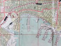 最新神戸市街地図　縮尺一万八千分一　両面印刷79×36㎝　赤西萬有堂　昭和11年