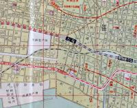 最新神戸市街地図　縮尺一万八千分一　両面印刷79×36㎝　赤西萬有堂　昭和11年