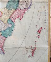 新精大日本全図　森琴石編輯　銅版多色刷り71×48.5㎝　表紙付　中川勘助出版　明治10年