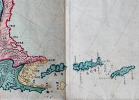 新精大日本全図　森琴石編輯　銅版多色刷り71×48.5㎝　表紙付　中川勘助出版　明治10年