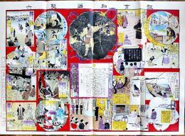 明治24年複刻双六　教育勅語雙六　多色印刷98×71㎝美品　発行人・原亮三郎/発行所・金港堂