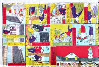 明治11年複刻双六　生徒勉強東京小学校教授雙録　安藤廣重図　多色印刷72×48.5㎝美品　綱島亀吉版