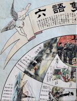 海國雙語六　多色印刷75×53.5㎝折目少切れ穴有り　和田篤太郎編輯発行　春陽堂　明治29年