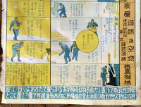 大判掛図■消毒-持久性瓦斯に依る汚毒物の消毒■75×51㎝■紙にシミ汚れ劣化有り　戦中戦時 