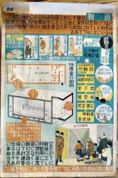 大判掛図■非難-非難の際は指導者の指示に従って■75×51㎝■紙にシミ汚れ劣化有り　戦中戦時