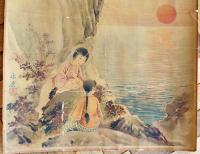 ポスター　永康画中国美女図　74×47.5㎝裏打ち補修有り　明治製糖公司/明華糖廠　戦前 