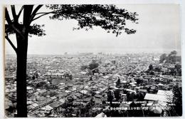 絵葉書　信州諏訪名勝-湖畔に栄ゆる上諏訪市街全景　1枚　信州・長野県　戦前