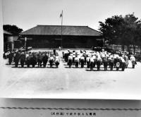 運動場拡張奉仕作業記念写真帖　B5判生写真11枚貼込 非売　福岡県河東村  昭和10年