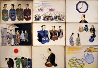 戦時紙芝居「常会の手引」全19枚揃い　日本教育劇画株式会社　昭和16年