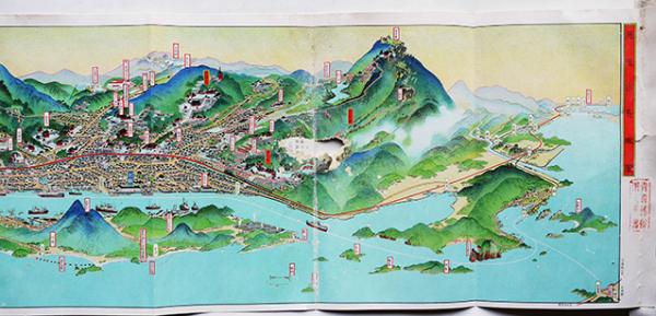 吉田初三郎、鳥瞰図名古屋市、昭和11年作品 名古屋市鳥瞰図 吉田初三郎画 名古屋市役所 昭和11年 / 古本