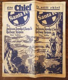 (英）アッチソン、トピカ、サンタフェ鉄道時刻表　U.S.A 1932年
