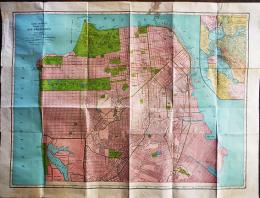 (英）サンフランシスコ市街図（都市計画図）縮尺1：26,600 多色刷り　1927年