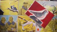 戦時紙芝居「小さい傳令使」全17枚＋サシコミ3枚揃い　小谷野半二絵画/日本教育紙芝居協会脚色　昭和16年