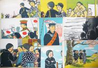 戦時紙芝居「少国民進軍歌」松山千冬・作/大槻さだを・画　全20枚揃い 大日本画劇(株)　昭和18年