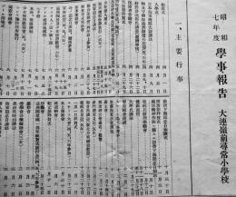 昭和七年度学事報告　大連嶺前尋常小学校　1枚刷り