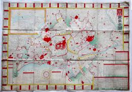 明治改正東京全図　附・横濱市街図/名所図入　彩色木版＋銅版刷 嵯峨野彦太郎　明治24年