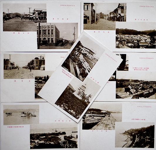 特別オファー 絵葉書 秋田県男鹿市船川港船川風景 モノクロ写真版7枚 戦前 絵葉書