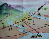 箱根（鳥瞰図+小田急時刻表）画者、発行所及び年月日不明　戦前
