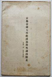 京都帝国大学経済部科外講演附表　第一表〜十四表揃い　袋付き　大正15年