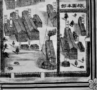 水戸第二十七旅団歩兵第二聯隊工兵第十四大隊明細全図　モノクロ砂目石版画　明治42年
