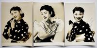 岡田茉莉子さんサイン入ブロマイド3種（2袋）ジュジュ化粧品　昭和20年代