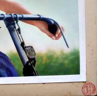 「少女倶楽部」口絵原画「自転車に乗った少女」エアーブラシ写真修正　取扱注意　昭和14年