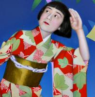 「少女倶楽部」口絵原画「七夕と踊る少女」エアーブラシ写真修正　取扱注意　昭和14年頃