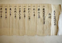 巻物　求玄流砲術目録　元祖大草庄兵衛/佐々木道太郎/川邉小三郎　安政6年