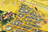 信州松本浅間温泉案内（鳥瞰図）長野　井筒の湯　戦前