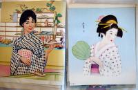 団扇絵　若尾文子/山本富士子/香川京子/大黒様/児童画/他　20枚　昭和30年代頃