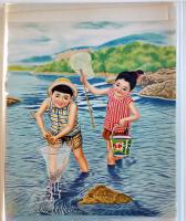 団扇絵　若尾文子/山本富士子/香川京子/大黒様/児童画/他　20枚　昭和30年代頃