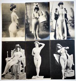 アンティークポストカード　裸婦・ヌード　モノクロ6枚　フランス製　1910年代