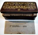 英語新カード第四学年用　別冊説明書付　箱+ブリキ缶入　研究社　大正14年
