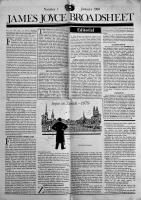 「JAMES JOYCE BROADSHEET」No.1,6,7（3部）1980年