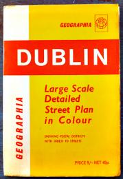 （英）ダブリン市街図　4色刷り大判112.5×91㎝　別刷りindex付　Geographia Ltd　