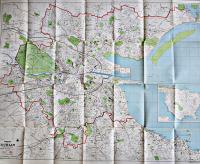 （英）ダブリン市街図　4色刷り大判112.5×91㎝　別刷りindex付　Geographia Ltd　