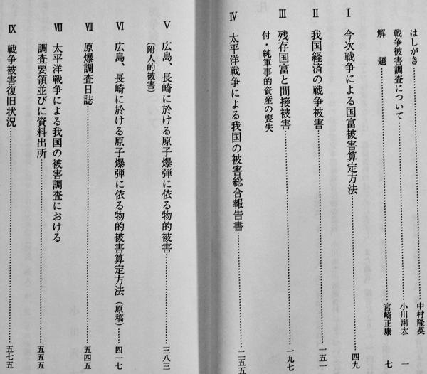 史料・太平洋戦争被害調査報告 中村隆英・宮崎正康編 （財）東京