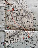 満韓新図　銅版3色刷り「日露戦争實記」第一号附録　博文館　明治37年