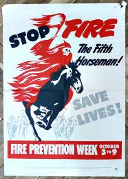 ポスター「5番目の騎士は命を救う！」火災予防週間　1950年代