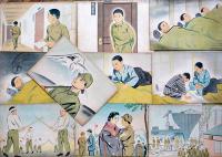 戦時紙芝居「富士見ゆる丘」永村貞子・脚本/羽室邦彦・画　全20枚揃い　昭和19年