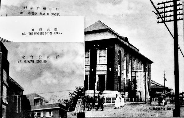 絵葉書92■朝鮮■釜山港全景 2枚(パノラマ） ★戦前/街並 絵葉書 朝鮮風景2枚 京城市街⁄釜山 モノクロ＆カラー 戦前 ⁄ 古書 古群