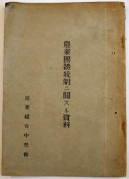 農業団体統制ニ関スル資料　非売　産業組合中央会　昭和15年