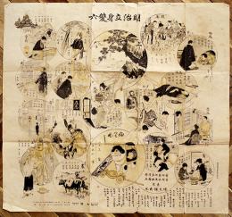 明治立身雙六　幸田露伴考案・富岡永洗画「太陽」附録　博文館　明治31年