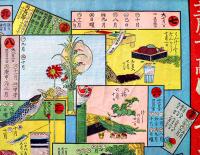 富貴双六（引札）多色刷り石版画　長野県諏訪郡上諏訪清水町小林吉次郎商店　明治28年
