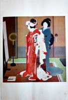 「JAPAN TODAY & TOMORROW 1931-32」多色刷木版画ポチ袋「和服美人」3枚付