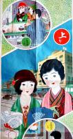 少女買物競争双六　新関青花/室野たくま/小野里主計/伊藤たかし合作　昭和3年