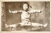 満洲雑技団の少女絵葉書　モノクロ写真版5枚　戦前